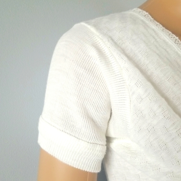 Vintage Retro White Lace Textured Top SZ S Made in Italy - Picture 4 of 11